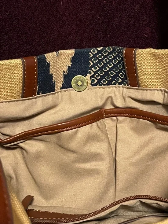 Lucky Brand golden brown fabric tote bag - Picture 6 of 9